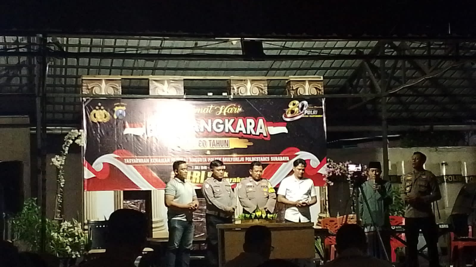 Meriah dan Penuh Keakraban Polsek Mulyorejo Rayakan HUT Bhayangkara Ke-80 Bersama Forkopimcam Ormas dan Perguruan Silat