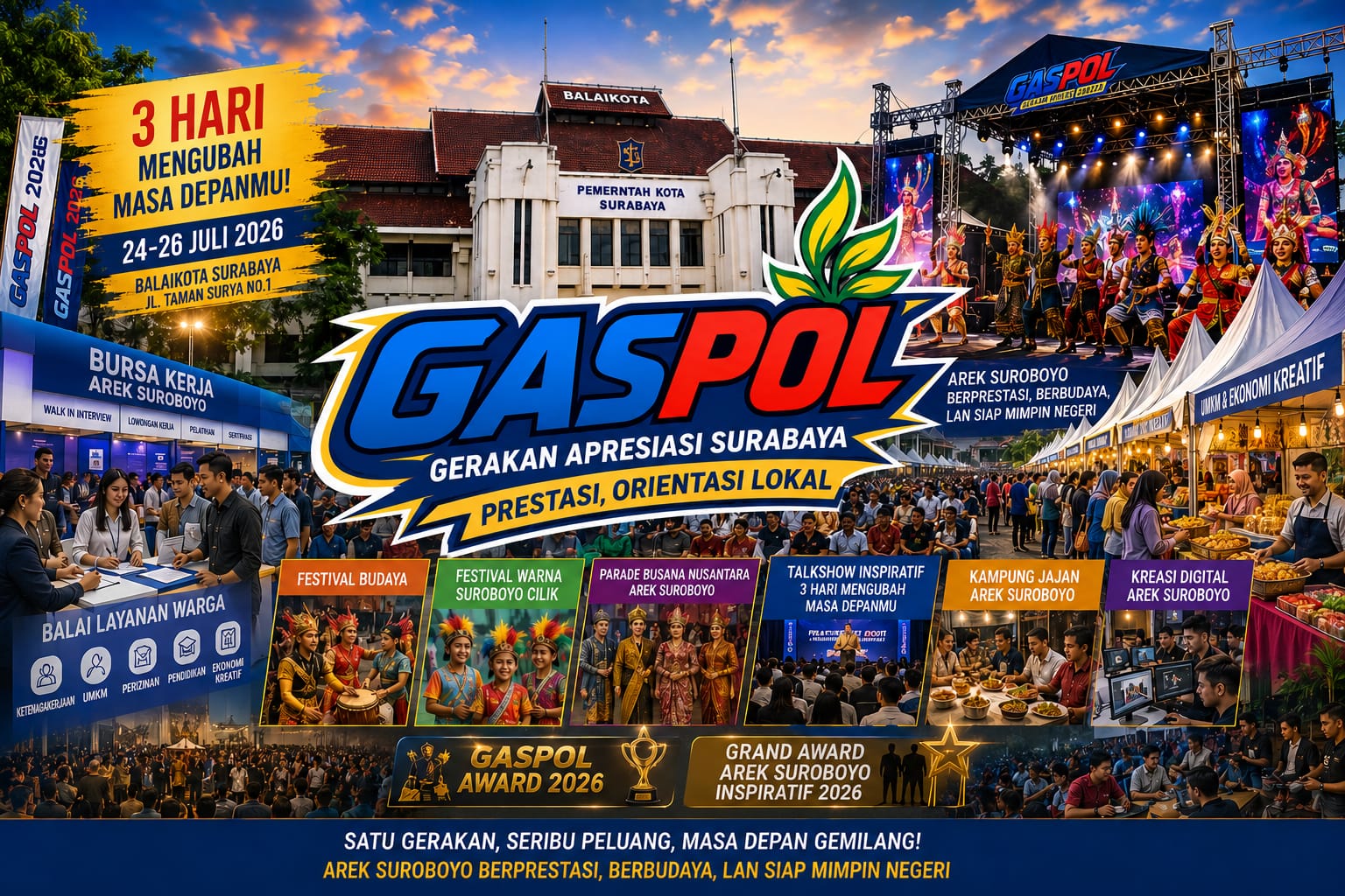 GASPOL Tiga Hari Mengubah Masa Depan! Festival Budaya, Bursa Kerja dan UMKM Targetkan 10.000 Pengunjung